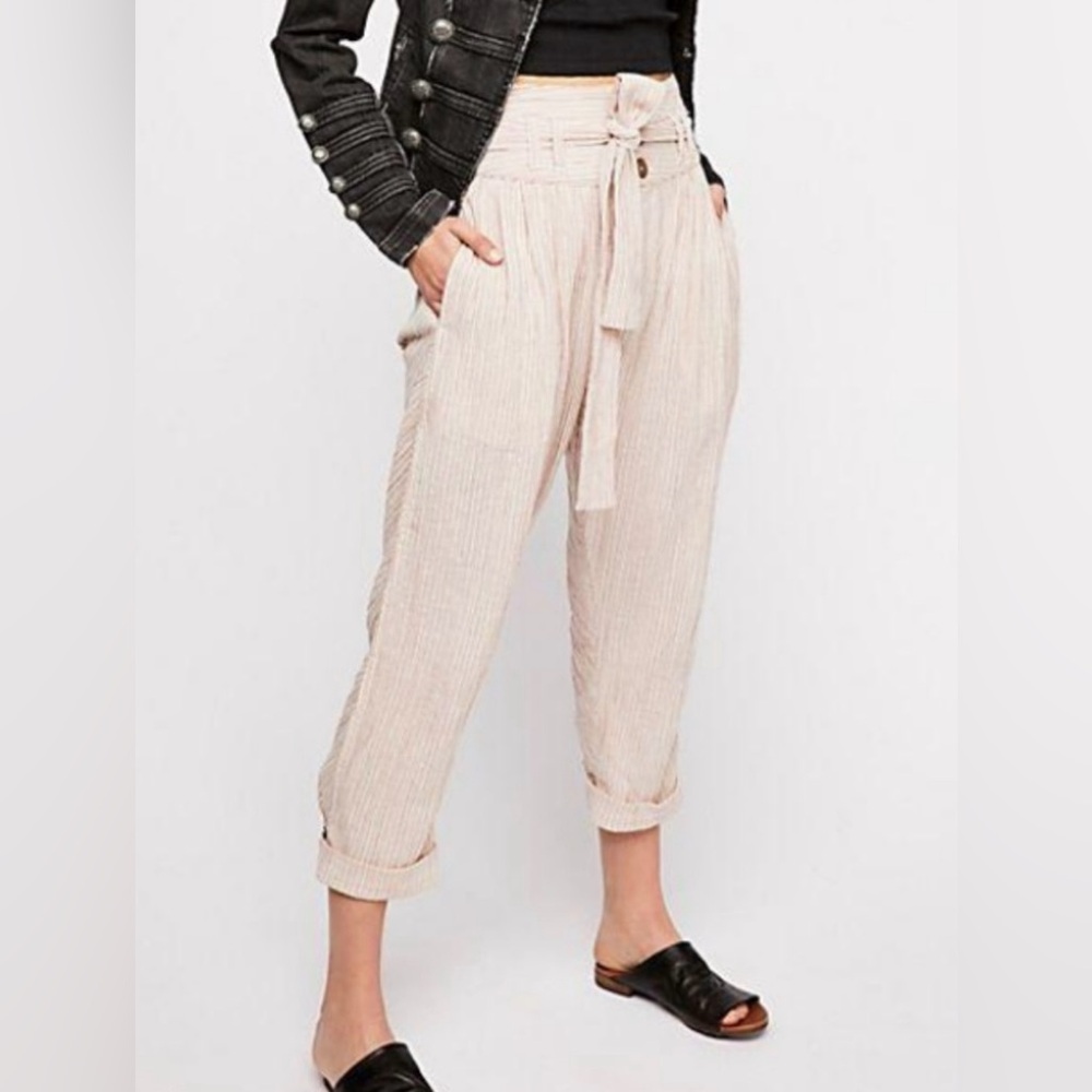 Free People Rumors Yarn Dye Harem Pant Size 0 Tan